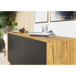 Creative Furniture Halo Loft Sideboard 160Cm - Dark Oak & Black - thumbnail 4