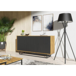Creative Furniture Halo Loft Sideboard 160Cm - Dark Oak & Black - thumbnail 6