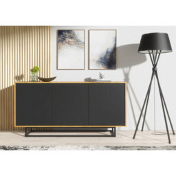 Creative Furniture Halo Loft Sideboard 160Cm - Dark Oak & Black - thumbnail 2