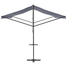 Berkfield Free Standing Awning Blue And White 500X300 Cm Fabric And Steel - thumbnail 4