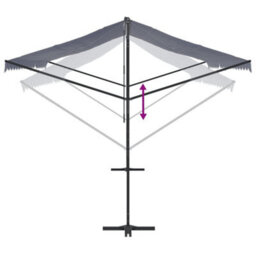 Berkfield Free Standing Awning Blue And White 500X300 Cm Fabric And Steel - thumbnail 7