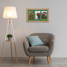 AK Frames 40X20Cm Light Oak Modern Multi Photo Frame With Emerald Mount - Holds 3 Apertures (3X) 6X4 Photos - thumbnail 3