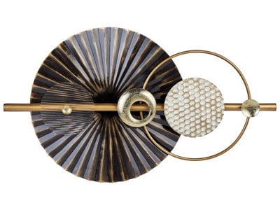 Beliani Geometric Black Gold Iron Wall Sculpture Modern Glam, W103 X H59 Cm, Ready To Hang - image 1