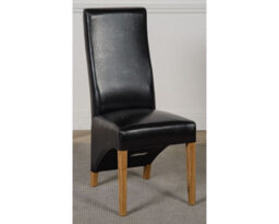That's Furniture Dakota 152 X 87 Cm Chunky Medium Oak Dining Table And 6 Chairs Dining Set With Lola Black Leather Chairs - thumbnail 6