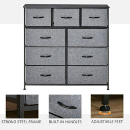 9 Drawers Storage Chest With Foldable Fabric Bins - thumbnail 5