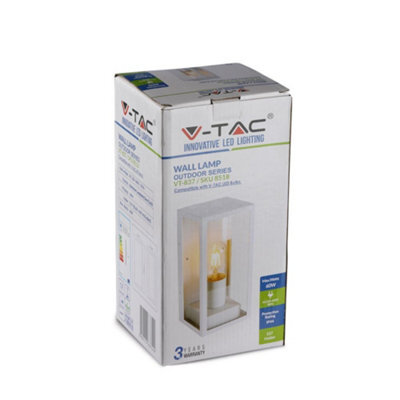 Vt-837 Wall Lamp Matt White-Clear Glass - image 1