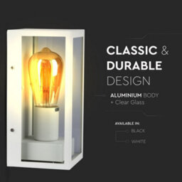 Vt-837 Wall Lamp Matt White-Clear Glass - thumbnail 3