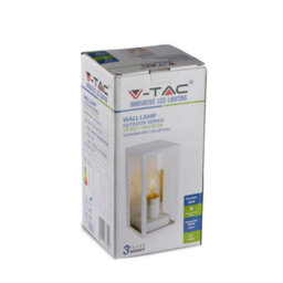 Vt-837 Wall Lamp Matt White-Clear Glass