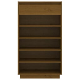 Berkfield Shoe Cabinet Honey Brown 60X34X105 Cm Solid Wood Pine - thumbnail 5