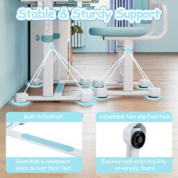 Gainoom Kid's Blue Study Desk & Chair Set Height-Adjustable Children Study Desk - thumbnail 8