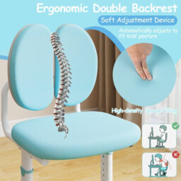 Gainoom Kid's Blue Study Desk & Chair Set Height-Adjustable Children Study Desk - thumbnail 9