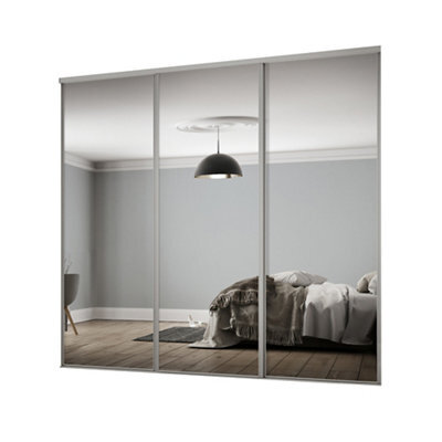 Spacepro Classic Mirrored Oak Effect 3 Door Sliding Wardrobe Door Kit (H)2220mm (W)2672mm - image 1