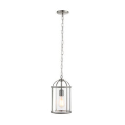 Anson Lighting Powell Pendant Light Finished In Satin Nickel Plate And Clear Glass - thumbnail 4