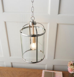 Anson Lighting Powell Pendant Light Finished In Satin Nickel Plate And Clear Glass - thumbnail 3