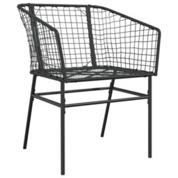 Berkfield 9 Piece Garden Dining Set Black Poly Rattan Glass - thumbnail 4
