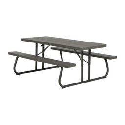 Lifetime 6Ft Folding Picnic Table Uv-Protected, Stain-Resistant, Wood Grain Finish, Seats 8, With Umbrella Hole & Steel Frame - thumbnail 7