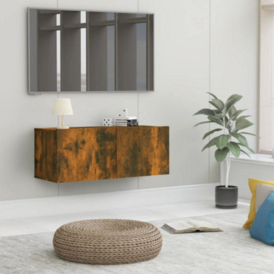 Berkfield Tv Cabinet Smoked Oak 80X30X30 Cm Engineered Wood - image 1