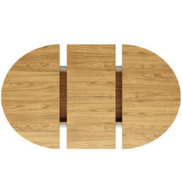 Abrihome Extending Round To Oval Dining Table 118Cm - 158Cm Solid Extendable Kitchen Table Seats 2-6 People Wood Finish For Living Room - thumbnail 7