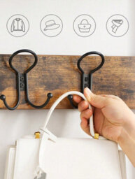 Songmics Vasagle Coat Rack, Hallway Cabinet, With Top Board, Shoe Rack, Bench And 5 Double Hooks, Metal Frame, Rustic Brown And Black - thumbnail 5