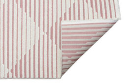 Pink Outdoor Rug, Geometric Striped Stain-Resistant Rug For Patio Decks, 3mm Modern Outdoor Area Rug-160Cm X 220Cm - thumbnail 6