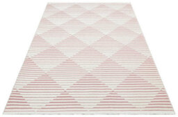 Pink Outdoor Rug, Geometric Striped Stain-Resistant Rug For Patio Decks, 3mm Modern Outdoor Area Rug-160Cm X 220Cm - thumbnail 9