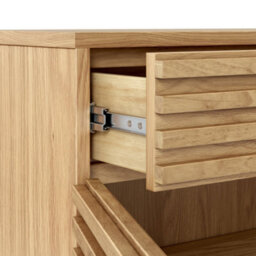 Kari Light Oak 3 Drawer 3 Door Sideboard Cabinet - By Roseland Furniture - thumbnail 5