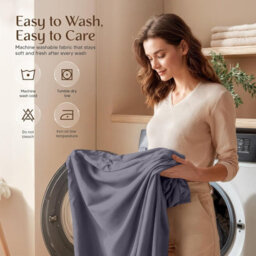 Oxford Homeware Grey Flat Sheet 100% Egyptian Cotton 200 Thread Count Soft Easy Care Bedding Sheet (W)225Cmx(L)275Cm (Double) - thumbnail 6