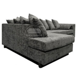 Furnishings For Less UK Monaco Chenille Fabric 5 Seater L Shaped Corner Sofa  Grey Left Hand Facing - thumbnail 7