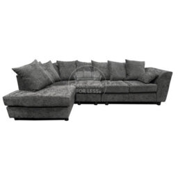 Furnishings For Less UK Monaco Chenille Fabric 5 Seater L Shaped Corner Sofa  Grey Left Hand Facing - thumbnail 6