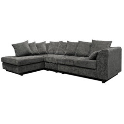 Furnishings For Less UK Monaco Chenille Fabric 5 Seater L Shaped Corner Sofa  Grey Left Hand Facing - thumbnail 5