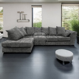 Furnishings For Less UK Monaco Chenille Fabric 5 Seater L Shaped Corner Sofa  Grey Left Hand Facing - thumbnail 4