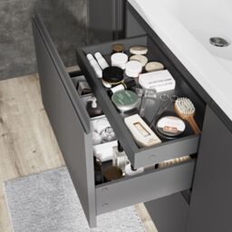 GoodHome Levanna Matt Grey Freestanding Bathroom Cabinet (H) 850mm (W) 800mm - thumbnail 7
