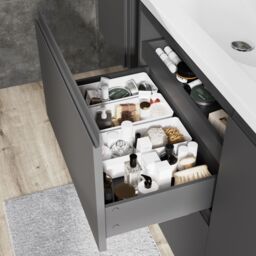 GoodHome Levanna Matt Grey Freestanding Bathroom Cabinet (H) 850mm (W) 800mm - thumbnail 8