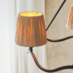 Loops Modern Matt Black Ceiling Pendant Light With Raffia Shades For Elegant Home Decor - thumbnail 5