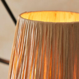Loops Modern Matt Black Ceiling Pendant Light With Raffia Shades For Elegant Home Decor - thumbnail 6