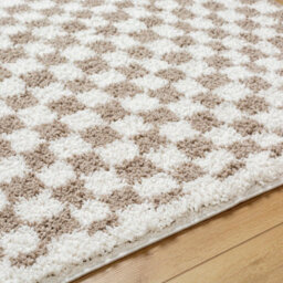 Livabliss Birmingham-Modern Black Grey Brown Checkered Soft Plush Pile Living Dining Bedroom Rug 160 X 213 Cm Easy Care, Non Shedding - thumbnail 3