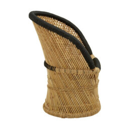 Orsina Handwoven Natural And Black Chair And Stool, Comfortable Rattan Design Armchair, Sustainable Bamboo Chair - thumbnail 4