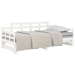 Vidaxl Pull-Out Day Bed Without Mattress White 2X(90X200) Cm - thumbnail 3