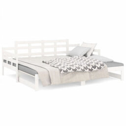 Vidaxl Pull-Out Day Bed Without Mattress White 2X(90X200) Cm - thumbnail 7