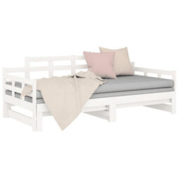 Vidaxl Pull-Out Day Bed Without Mattress White 2X(90X200) Cm - thumbnail 6
