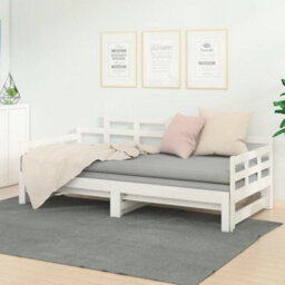 Vidaxl Pull-Out Day Bed Without Mattress White 2X(90X200) Cm - thumbnail 1