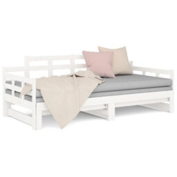 Vidaxl Pull-Out Day Bed Without Mattress White 2X(90X200) Cm - thumbnail 5