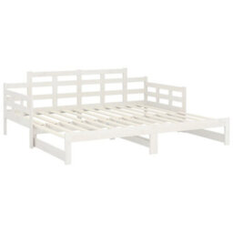 Vidaxl Pull-Out Day Bed Without Mattress White 2X(90X200) Cm - thumbnail 9