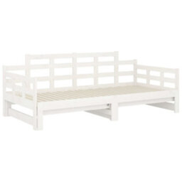 Vidaxl Pull-Out Day Bed Without Mattress White 2X(90X200) Cm - thumbnail 8