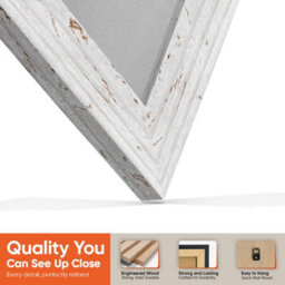"16X16"" White Rustic Modern Vinyl Record Frame With Silver Mount For 12 Inch Lp Disc - Ak Frames" - thumbnail 3