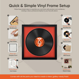 "16X16"" White Rustic Modern Vinyl Record Frame With Silver Mount For 12 Inch Lp Disc - Ak Frames" - thumbnail 7