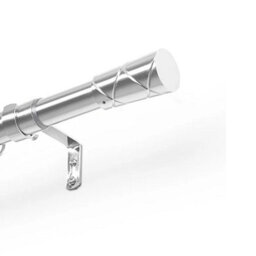 Ameha Modern Cylinder Design Chrome Curtain Pole Metal Durable Curtain Rod 28 mm, Rings,brackets&fitting Set (160-300Cm) - thumbnail 7