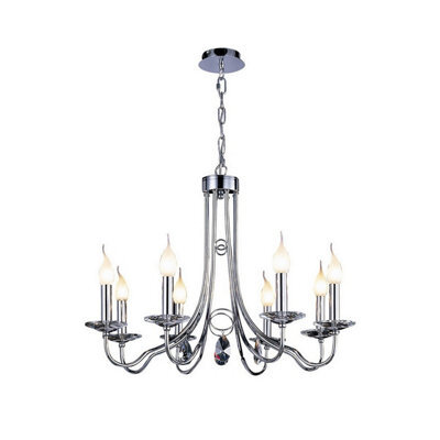 Luminosa Lighting Luminosa Danya Pendant Round 8 Light E14 Polished Chrome/crystal - image 1