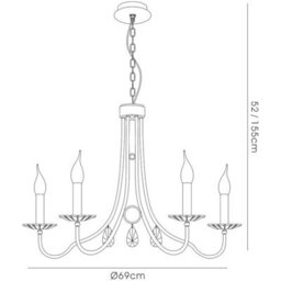 Luminosa Lighting Luminosa Danya Pendant Round 8 Light E14 Polished Chrome/crystal - thumbnail 5