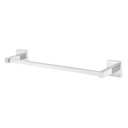 GoodHome Alessano Silver Effect Iron & Steel Wall-Mounted Towel Rail (W)43.5Cm